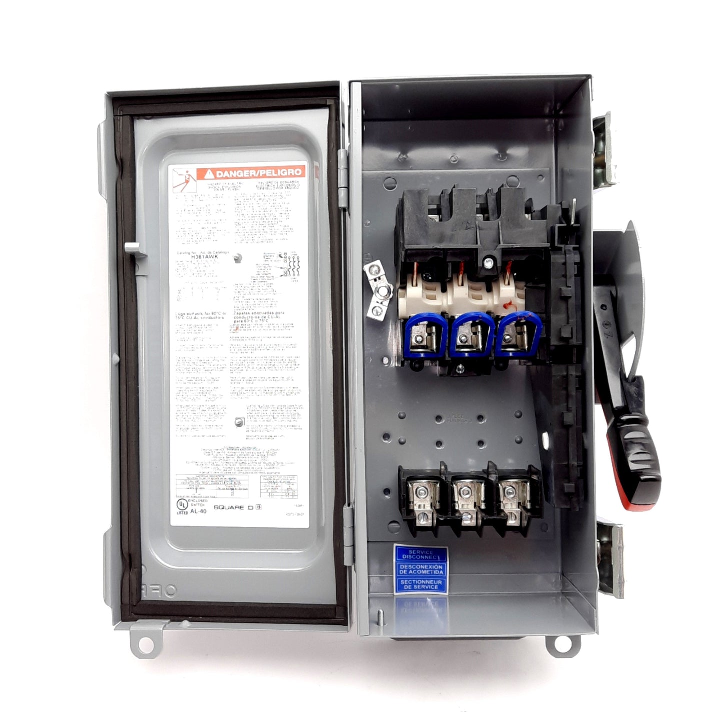 New Square D H361AWK Heavy Duty Safety Switch 3-Pole, 600VAC/DC 30A, NEMA: 3R, 5, 12