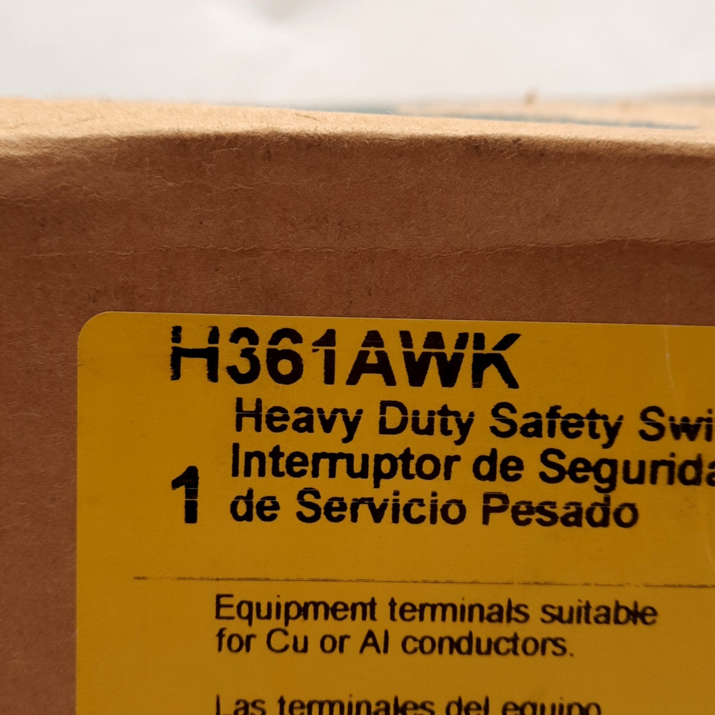 New Square D H361AWK Heavy Duty Safety Switch 3-Pole, 600VAC/DC 30A, NEMA: 3R, 5, 12