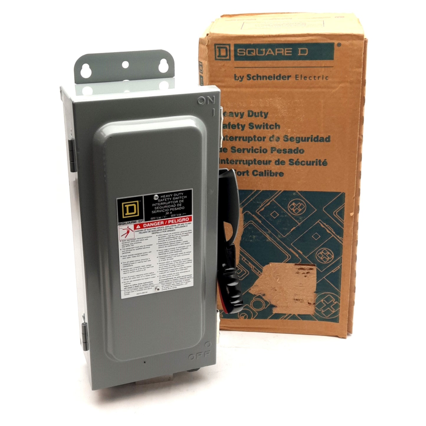 New Square D H361AWK Heavy Duty Safety Switch 3-Pole, 600VAC/DC 30A, NEMA: 3R, 5, 12