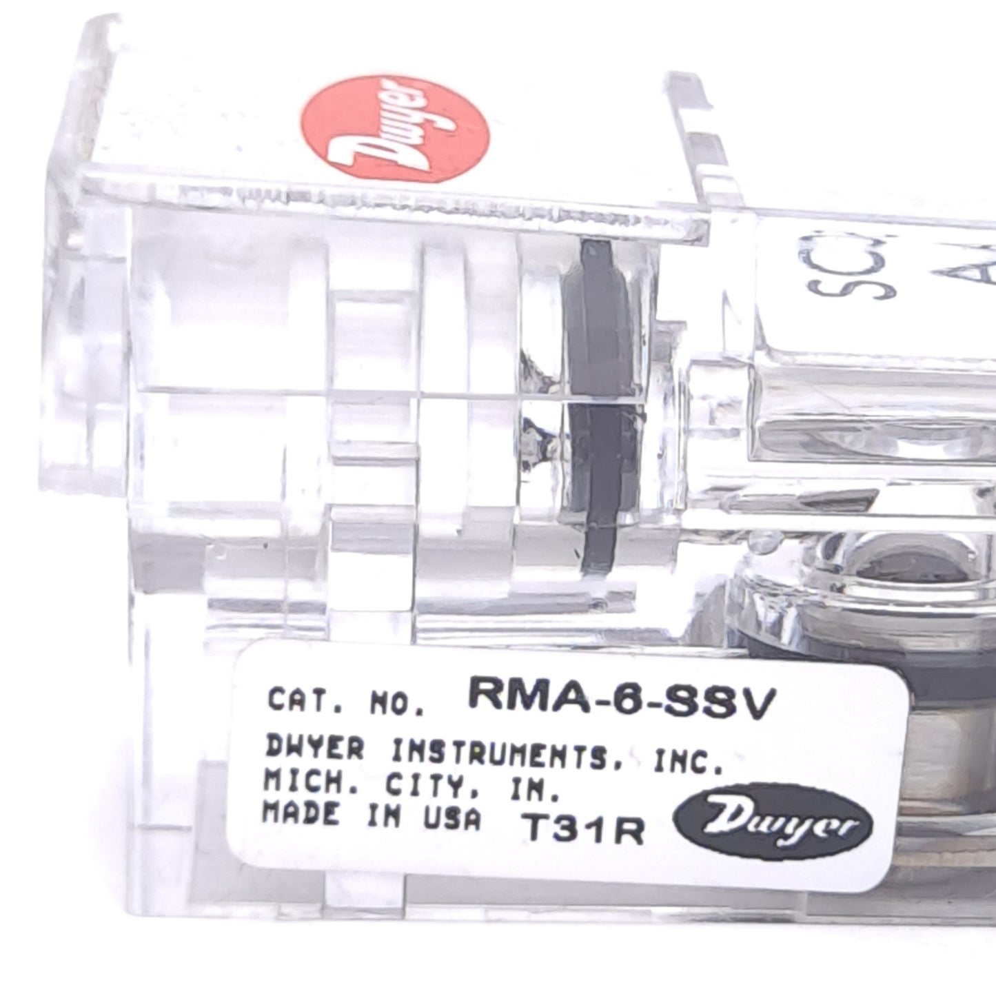 Used Dwyer RMA-6-SSV Air Flowmeter, 2-20 SCFH, 100psi Max, 1/8in NPT, 2in Scale