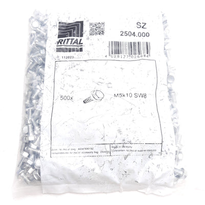 New Lot of 500 Rittal SZ 2504.000 Self-Tapping Hex Screws, For ø4.5mm Holes, M5x10
