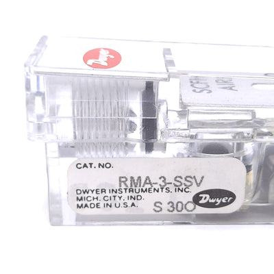 Used Dwyer RMA-3-SSV Air Flowmeter, 0.2-2 SCFH, 100psi Max, 1/8in NPT, 2in Scale