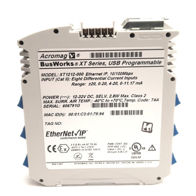New – Open box Acromag XT1212-000 BusWorks Industrial Ethernet/IP I/O Module, 12-32VDC, 2.8W