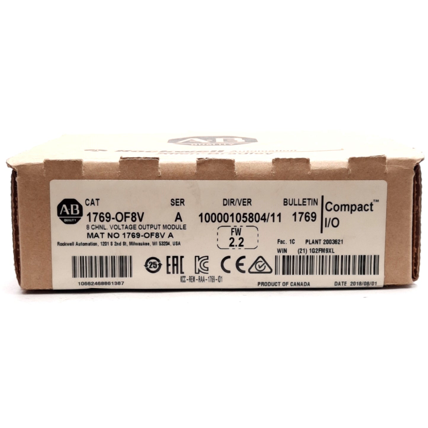 New Allen Bradley 1769-OF8V Compact I/O Analog Voltage Output Module 8-Channel ±10V