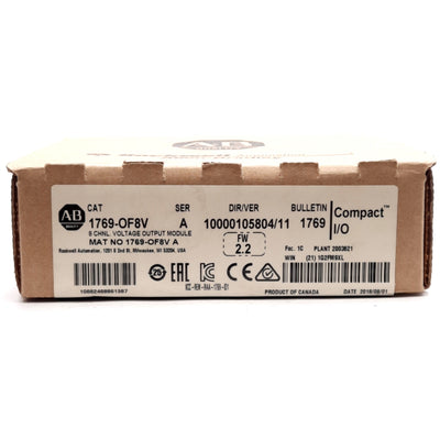 New Allen Bradley 1769-OF8V Compact I/O Analog Voltage Output Module 8-Channel ±10V