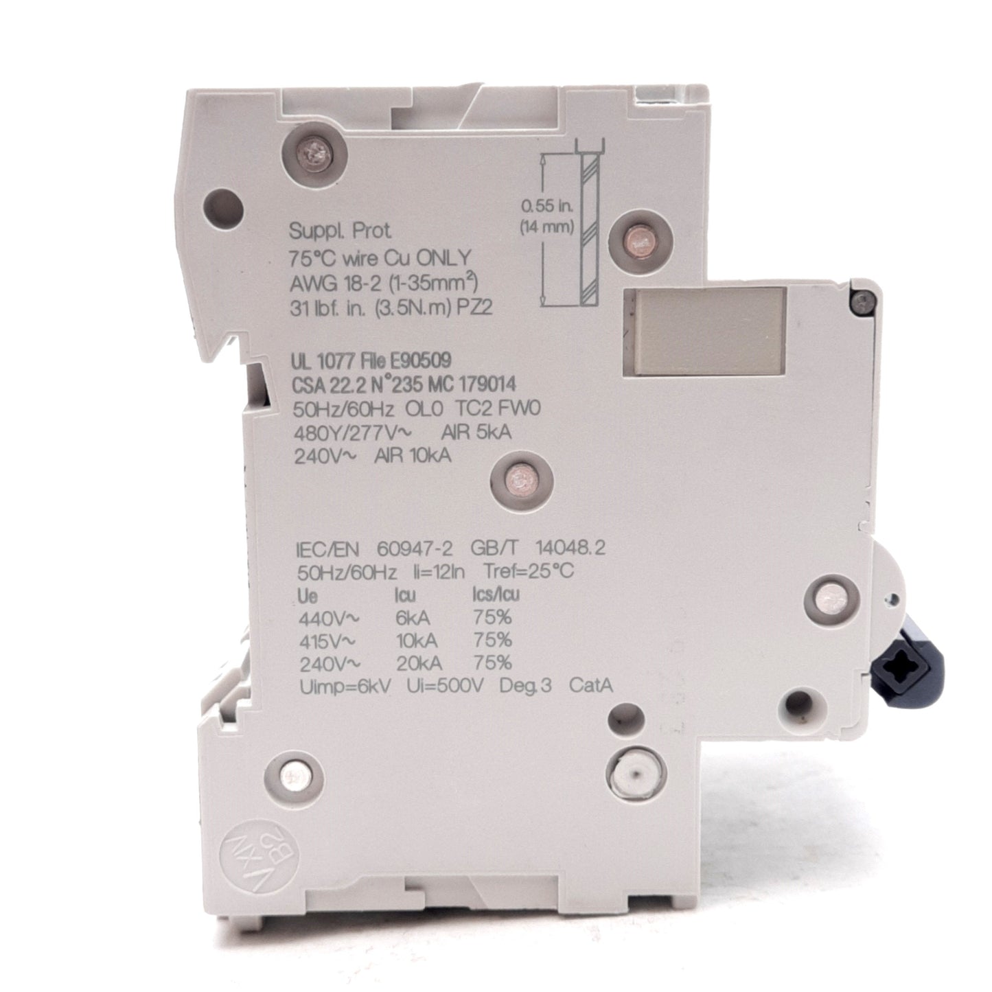 New Schneider Electric M9F23363 Circuit Breaker, D-Curve, 3-Pole, 63A 480Y/277VAC