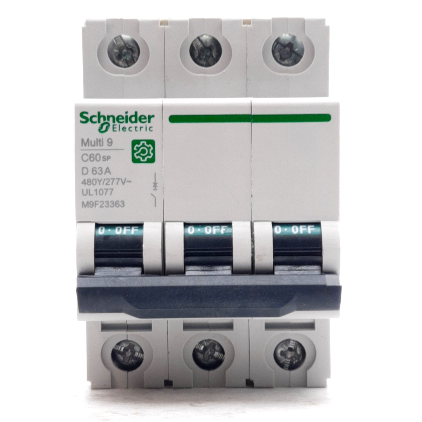 New Schneider Electric M9F23363 Circuit Breaker, D-Curve, 3-Pole, 63A 480Y/277VAC