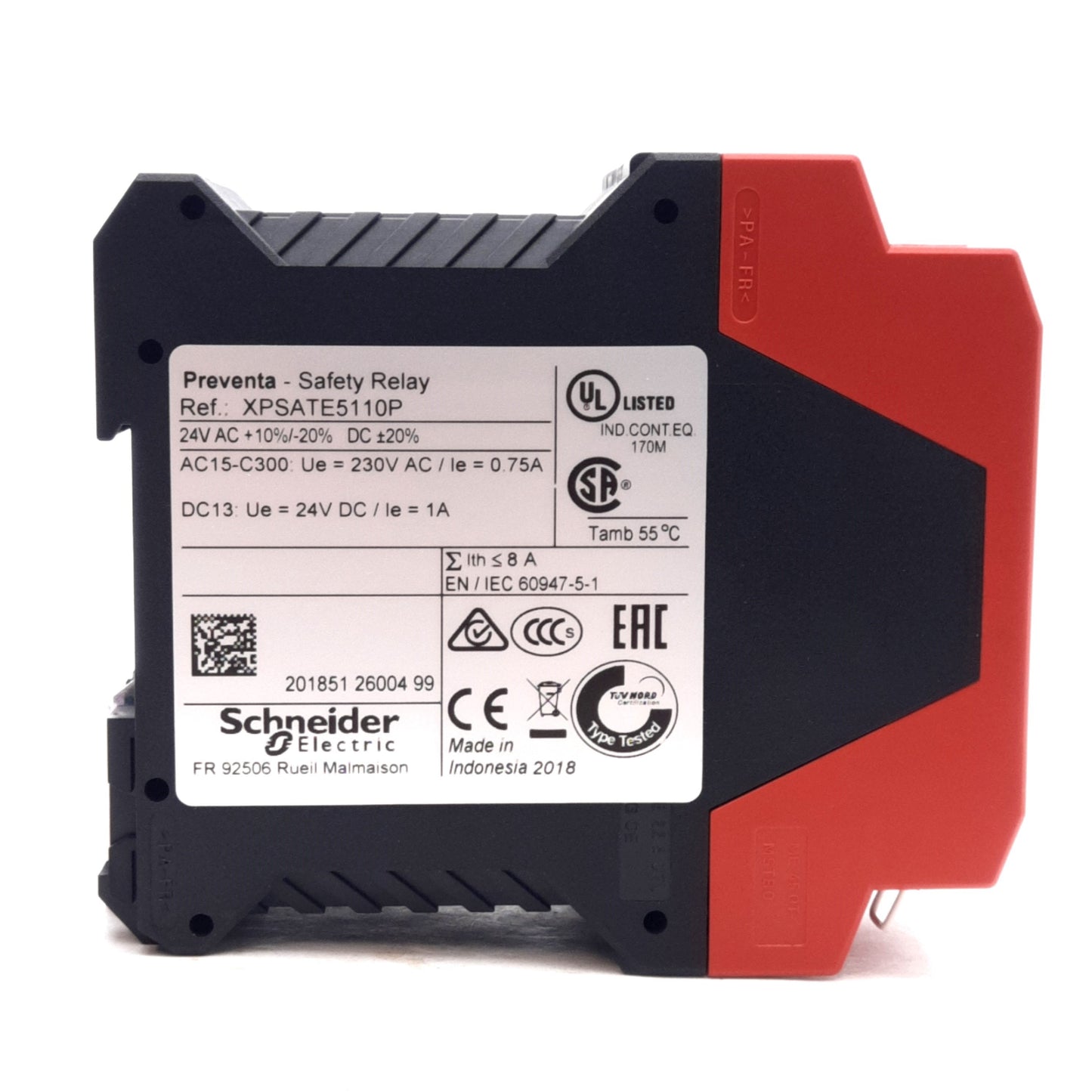 New Schneider Electric XPSATE5110P E-Stop Module Safety Relay, 24VAC/DC, DIN Rail