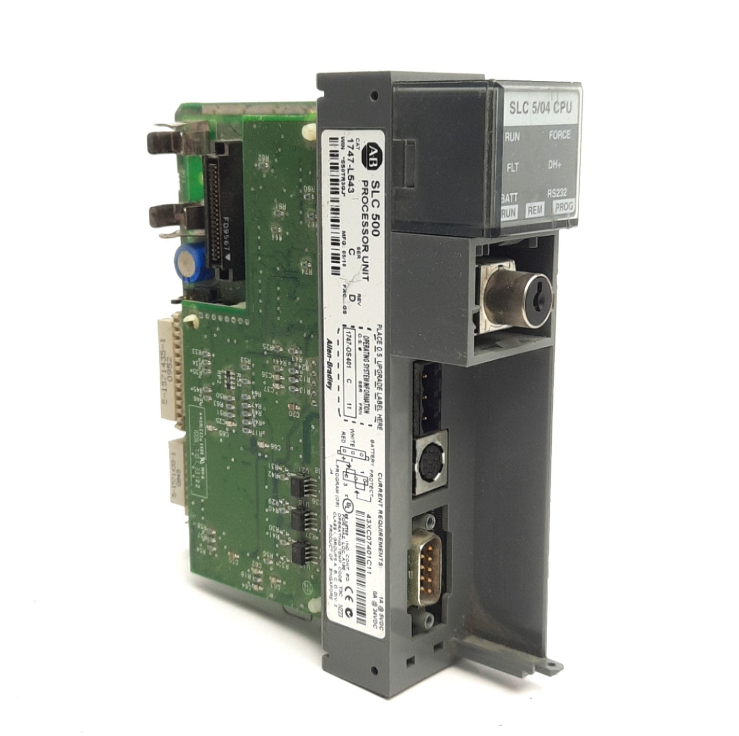 Used Allen Bradley 1747-L543 SLC 500 Processor 64K Memory (Words), 5/24V DC, *No Key*