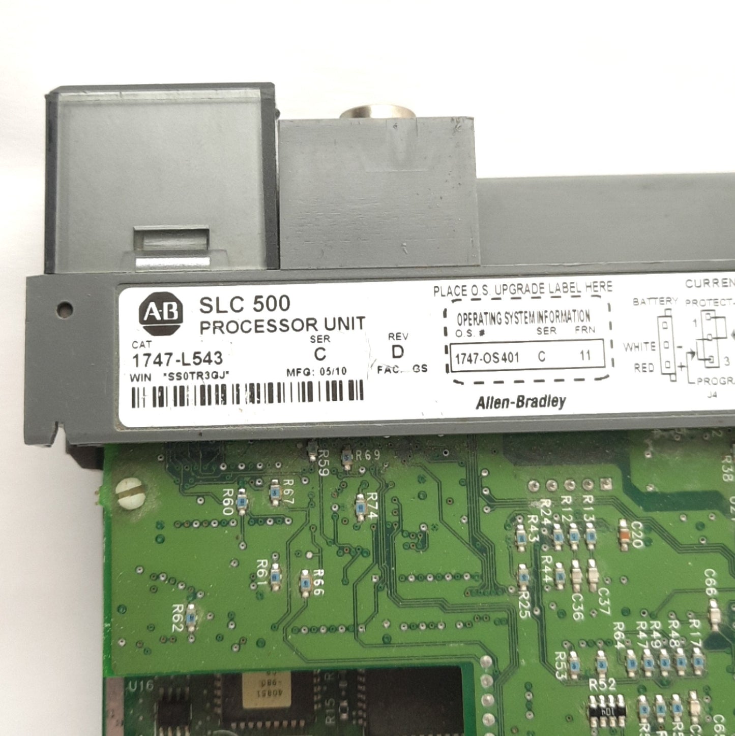 Used Allen Bradley 1747-L543 SLC 500 Processor 64K Memory (Words), 5/24V DC, *No Key*