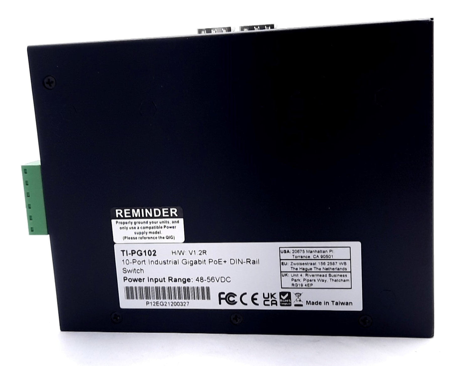 New Trendnet TI-PG102 10-Port Industrial Gigabit PoE+ DIN-Rail Switch