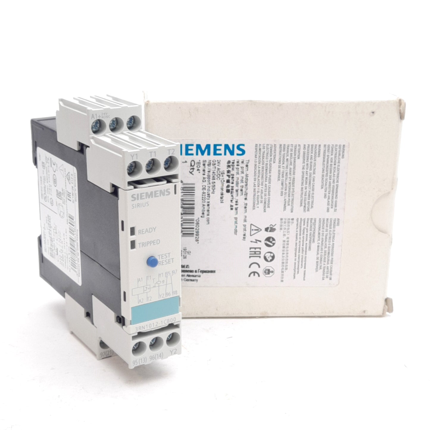 New Siemens 3RN1012-1CB00 Thermistor Motor Protection Relay, 1NO + 1NC, 24VAC/DC