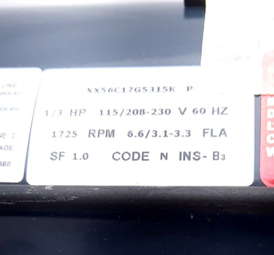 New Marathon 56C17G5315K Explosion Proof Motor 1800rpm, 1/3hp, 1 Ph, 115/208-230V