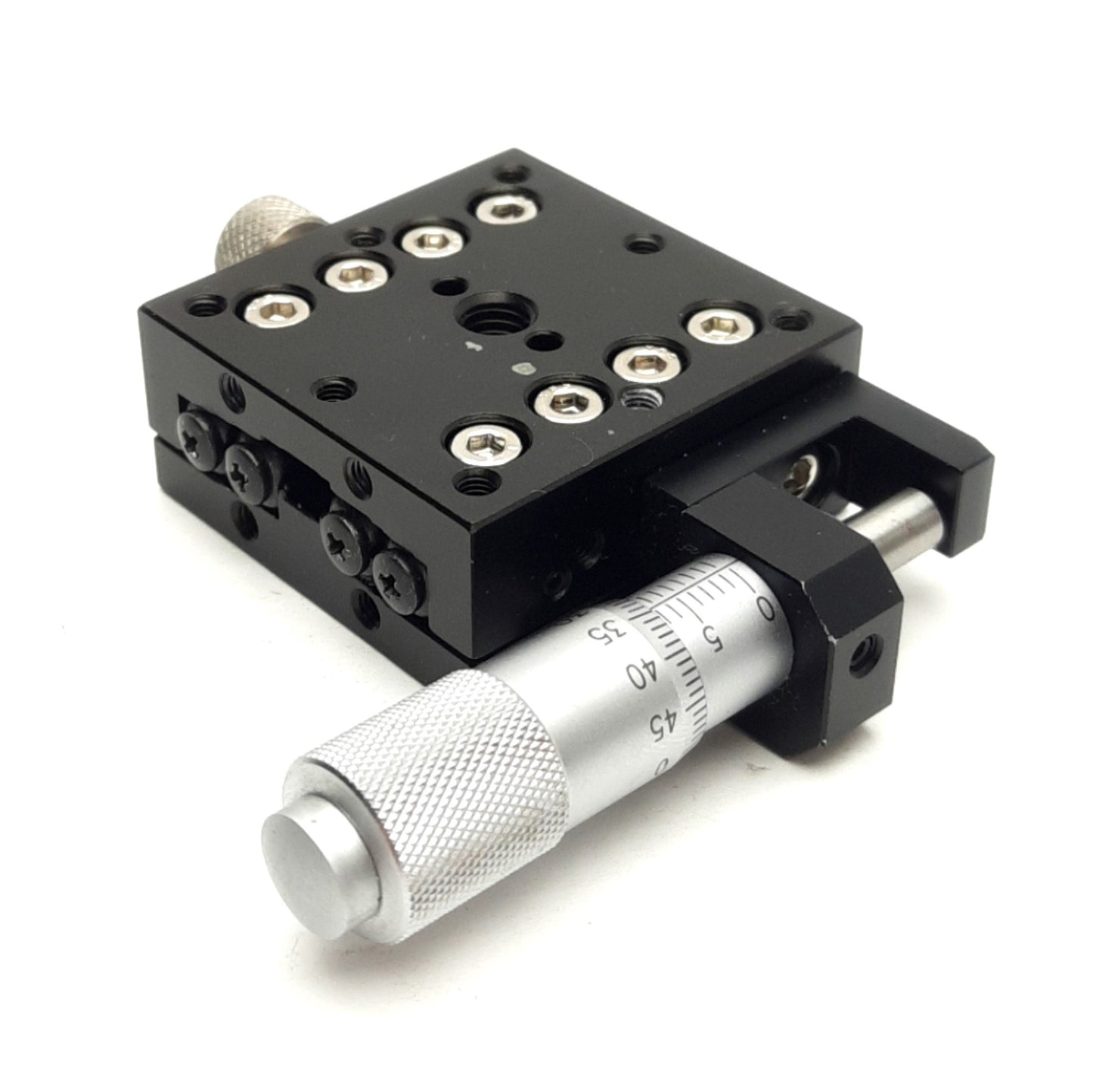 Used Mentor TNC JCX-40R(18H) Crossed Roller Stage, 40mm x 40mm, 6.5mm Travel, M6 Tap