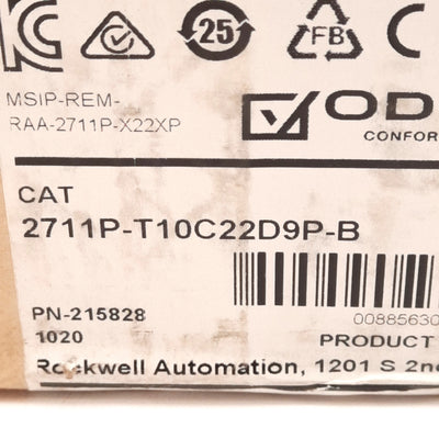 New Allen Bradley 2711P-T10C22D9P-B Ser A Panelview Plus 7 HMI, 10in Display, 24VDC