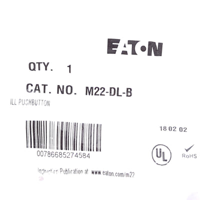 New Lot of 3 Eaton M22-DL-B Pushbutton, Blue, ø22.5mm, Momentary, Illuminated
