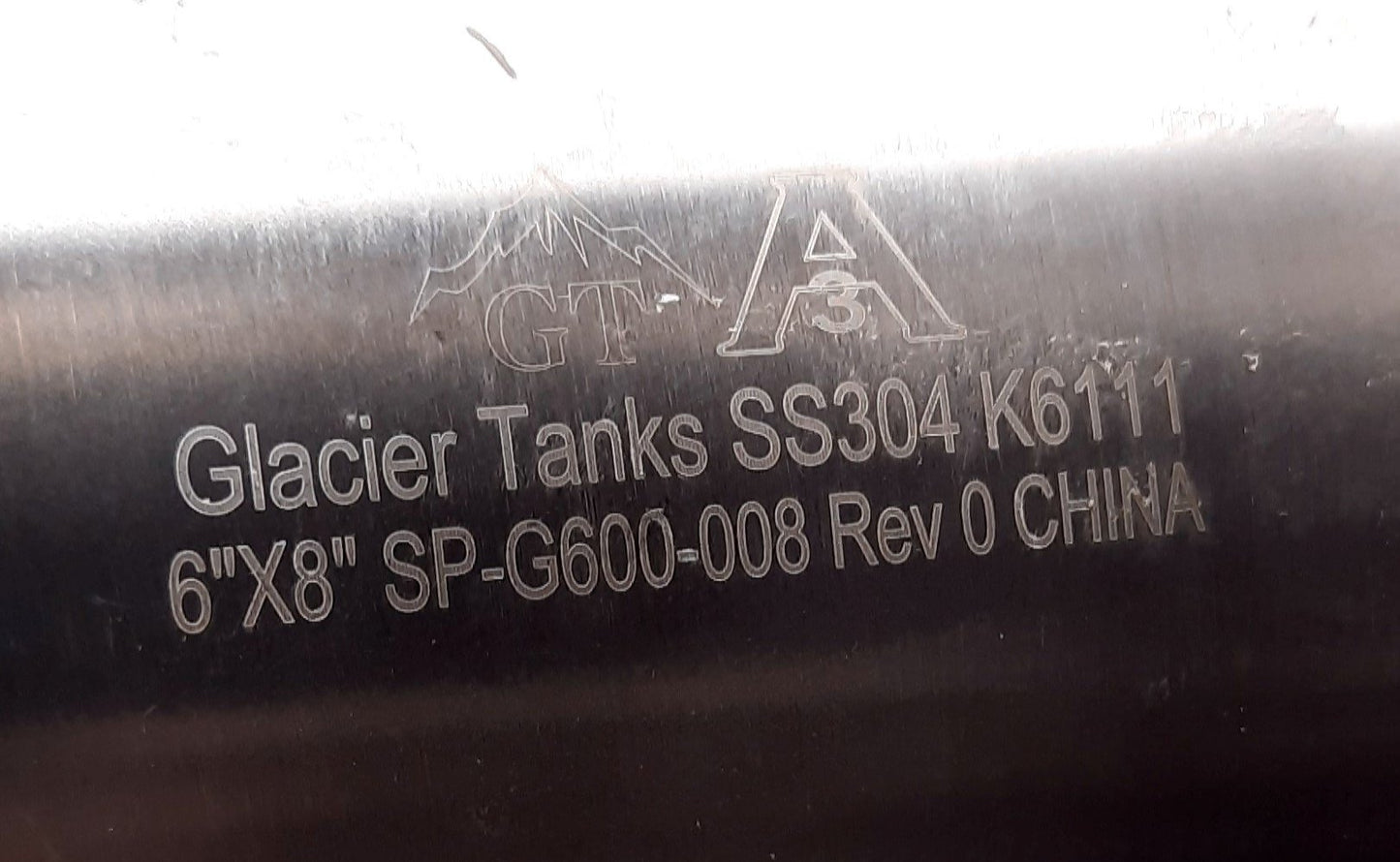 Used Glacier Tanks SP-G600-008 Sanitary Spool Tri Clamp Stainless Steel 6" x 8"