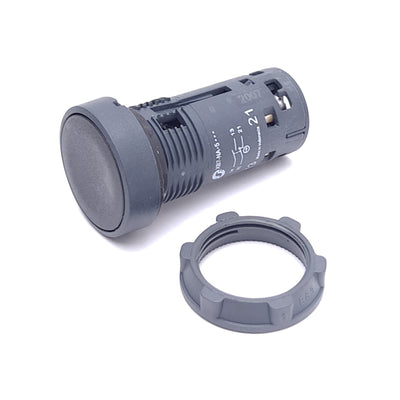 New – Open box Schneider Electric XB7NA25 Pushbutton, Black, ø22mm, 1 NO 1 NC, Spring Return