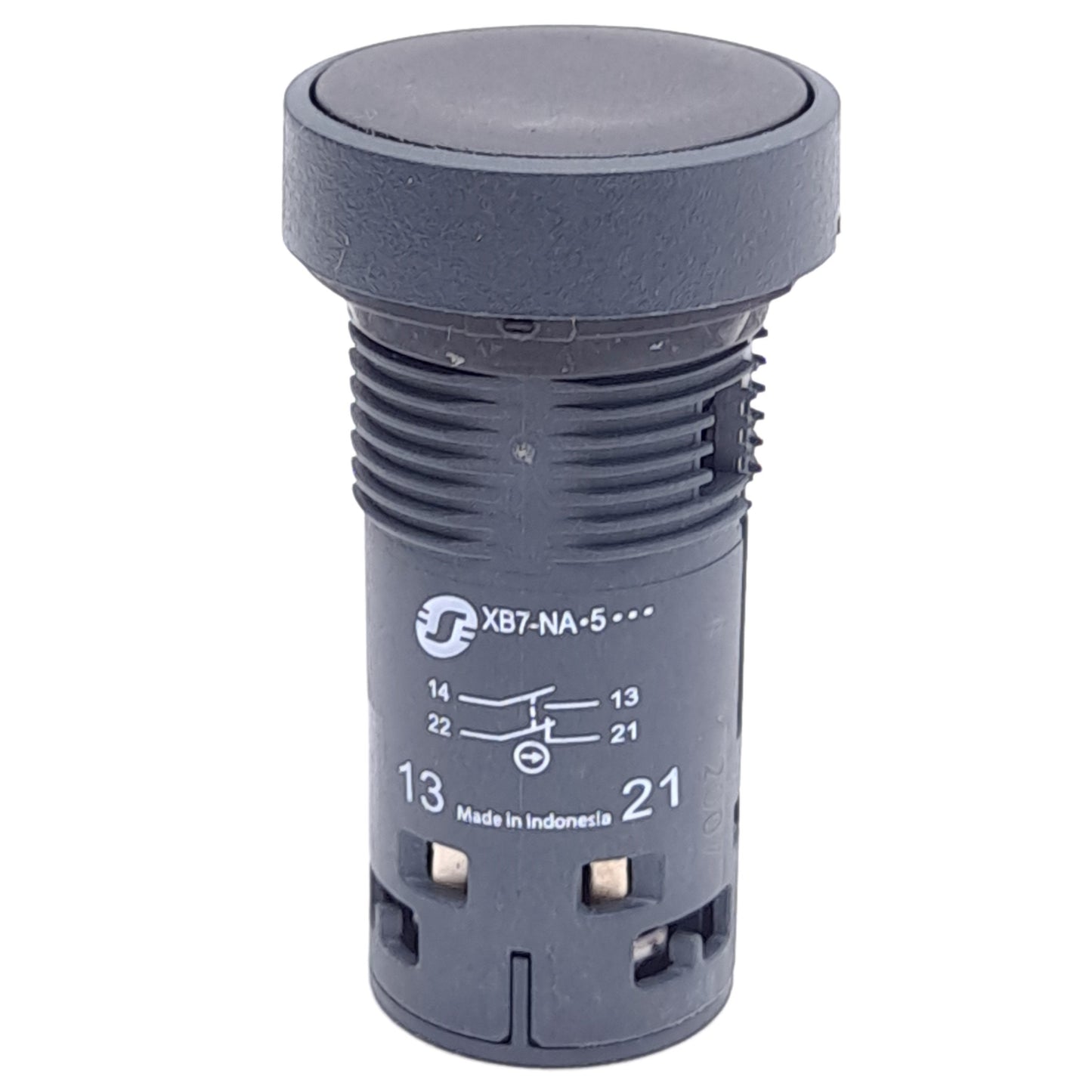 New – Open box Schneider Electric XB7NA25 Pushbutton, Black, ø22mm, 1 NO 1 NC, Spring Return