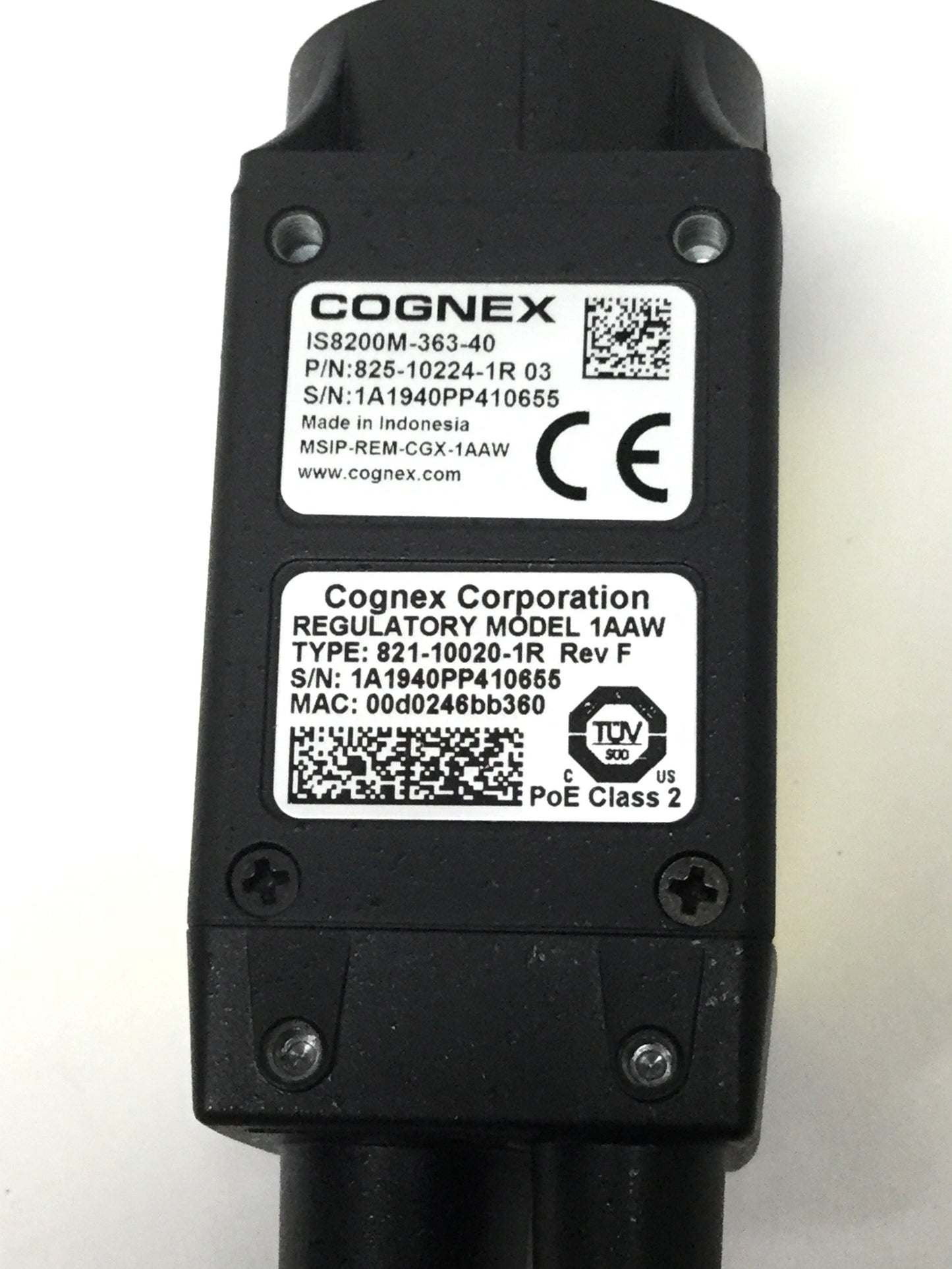 Used Cognex IS8200M-363-40 In-Sight Micro Camera Monochrome CMOS Sensor PoE 640x480