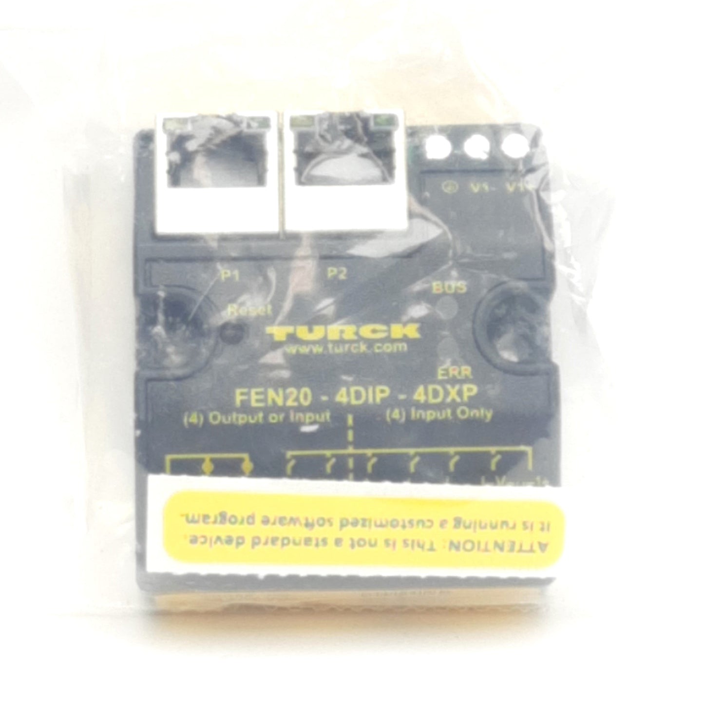 New Turck FEN20-4DIP-4DXP Ethernet I/O Station 4 PNP Inputs, 4 Outputs , 24 VDC