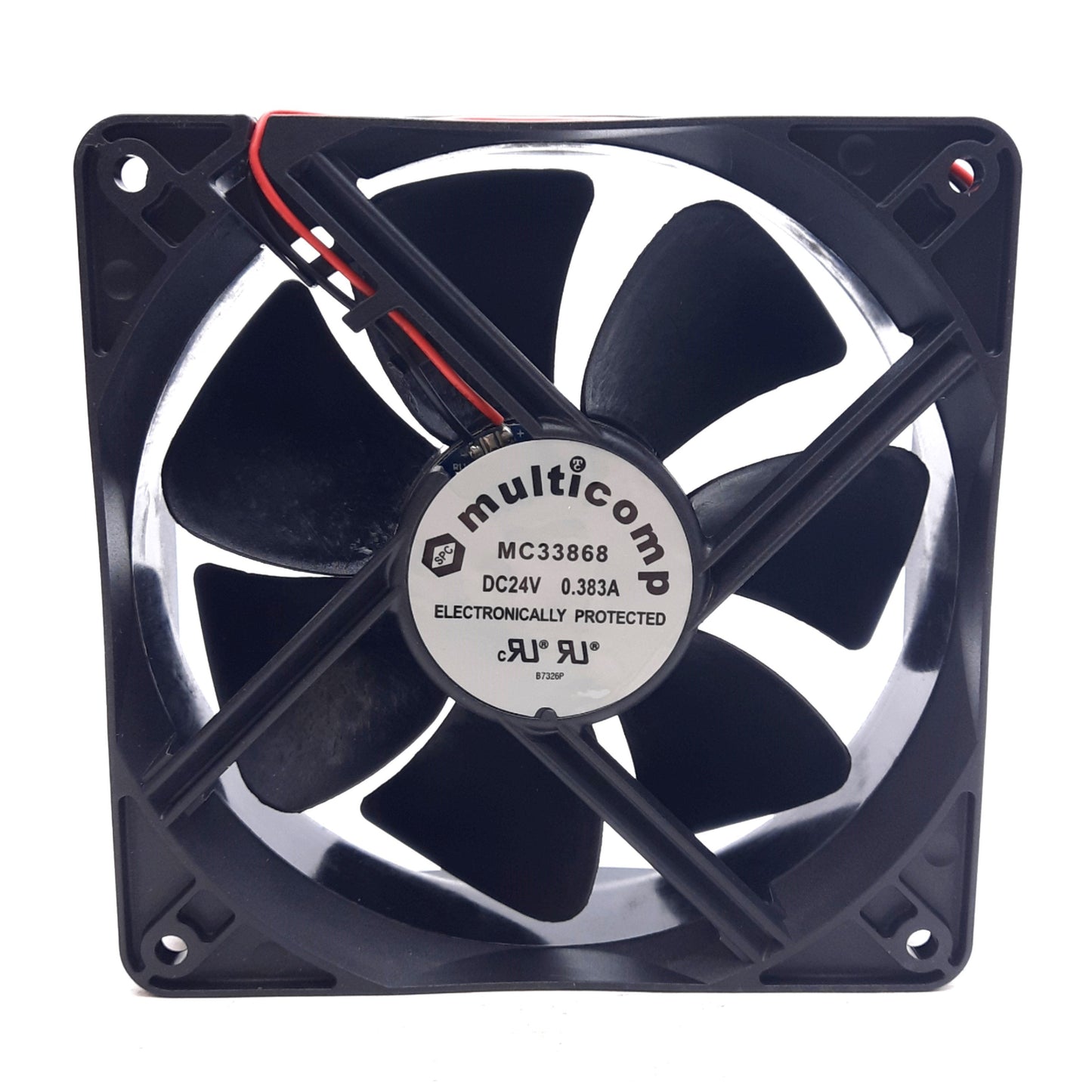 New Lot of 2 Multicomp MC33868 Axial Fan, 120mm Frame, 138CFM, 3100RPM, 24VDC 9.2W