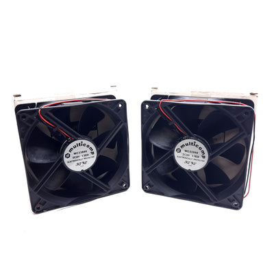New Lot of 2 Multicomp MC33868 Axial Fan, 120mm Frame, 138CFM, 3100RPM, 24VDC 9.2W