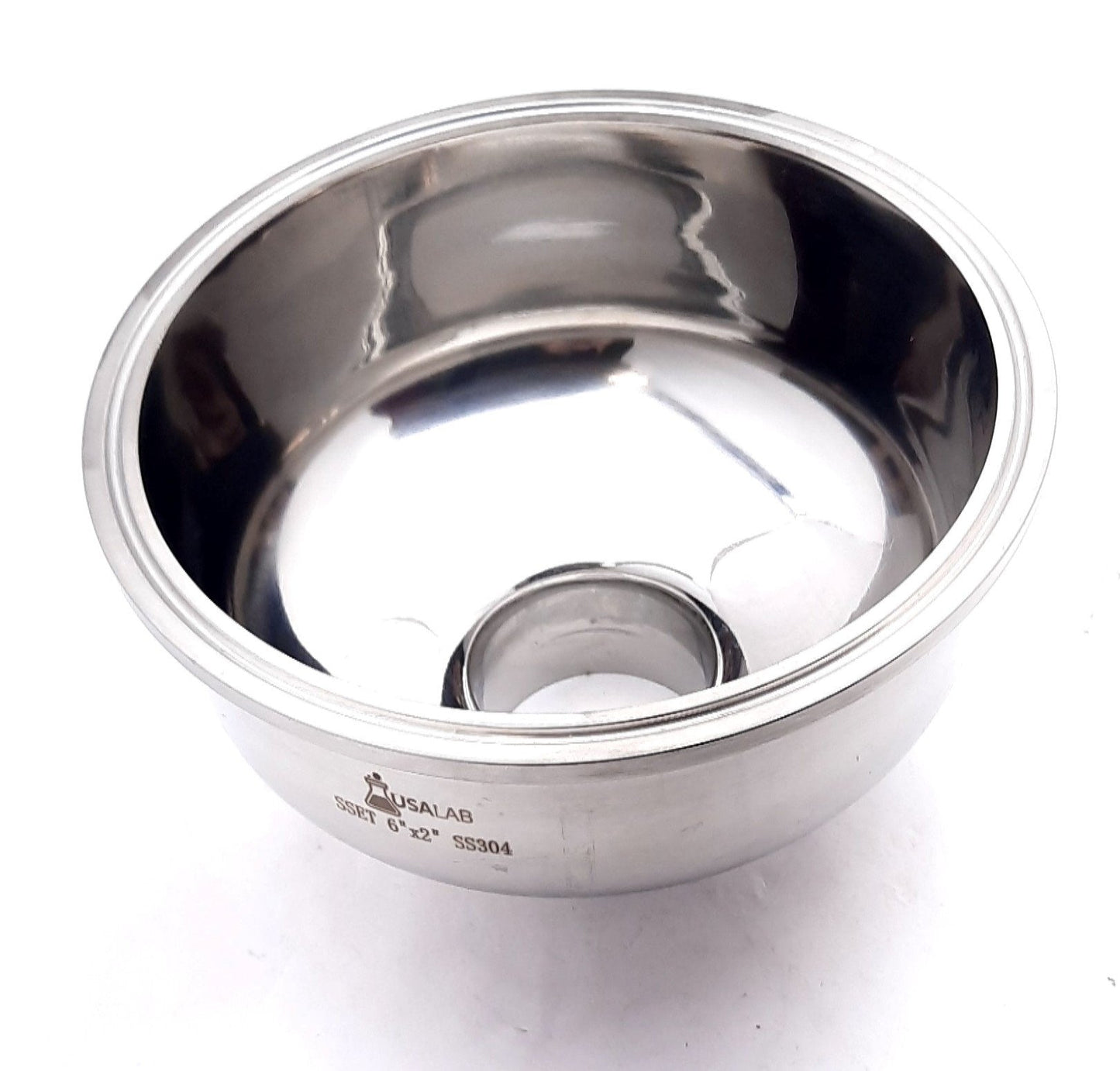 Used USA Lab Equipment HR-6TO2 Hemispherical Reducer Tri-Clamp 6" x 2" SS304