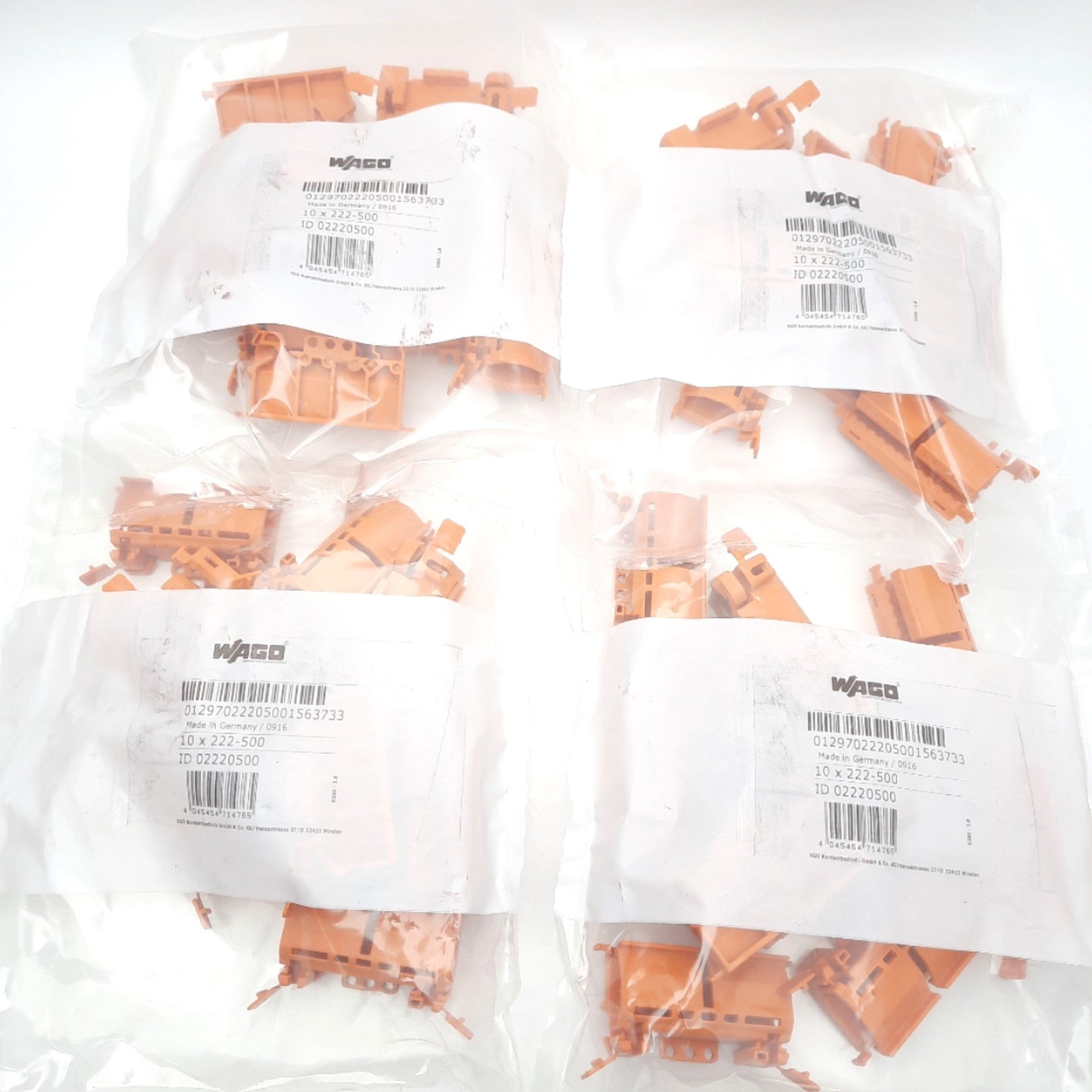 New Lot Of 40 Wago 222-500 Mounting Carrier Terminal Blocks For 2/3/5 Conductors