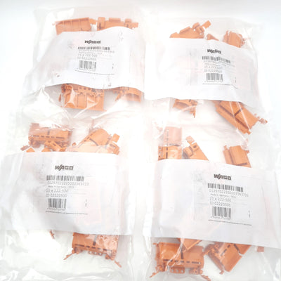 New Lot Of 40 Wago 222-500 Mounting Carrier Terminal Blocks For 2/3/5 Conductors