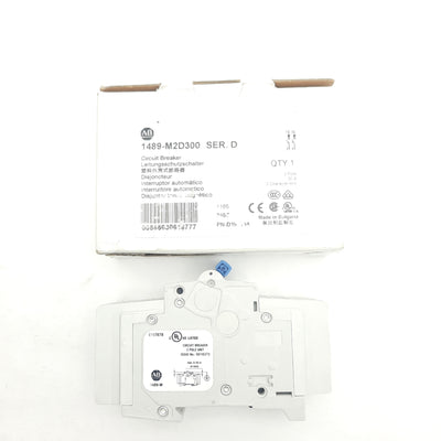 New Allen Bradley 1489-M2D300 Circuit Breaker Voltage: 480Y/277V AC, 2 Pole, 30A