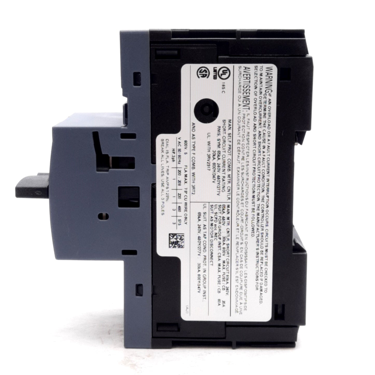 New Siemens 3RV2011-1FA20 Sirius Circuit Breaker 3-Pole, 3.5-5A, 20-690VAC, DIN Rail