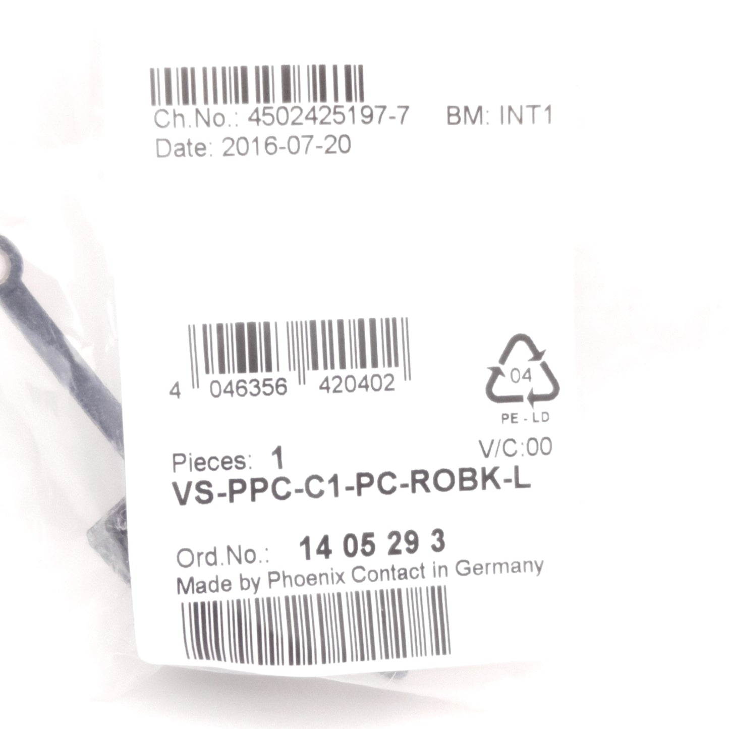 New Lot of 2 Phoenix Contact VS-PPC-C1-PC-ROBK-L Locking Push Pull Panel Plug