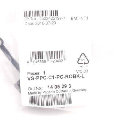 New Lot of 2 Phoenix Contact VS-PPC-C1-PC-ROBK-L Locking Push Pull Panel Plug