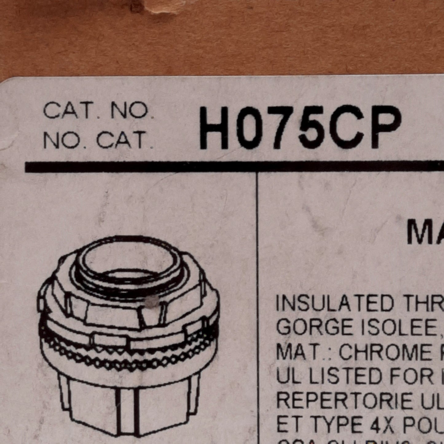 New Lot of 3 Thomas & Betts H075CP Straight Conduit Hub Chrome-Plated Zinc 3/4in NPT