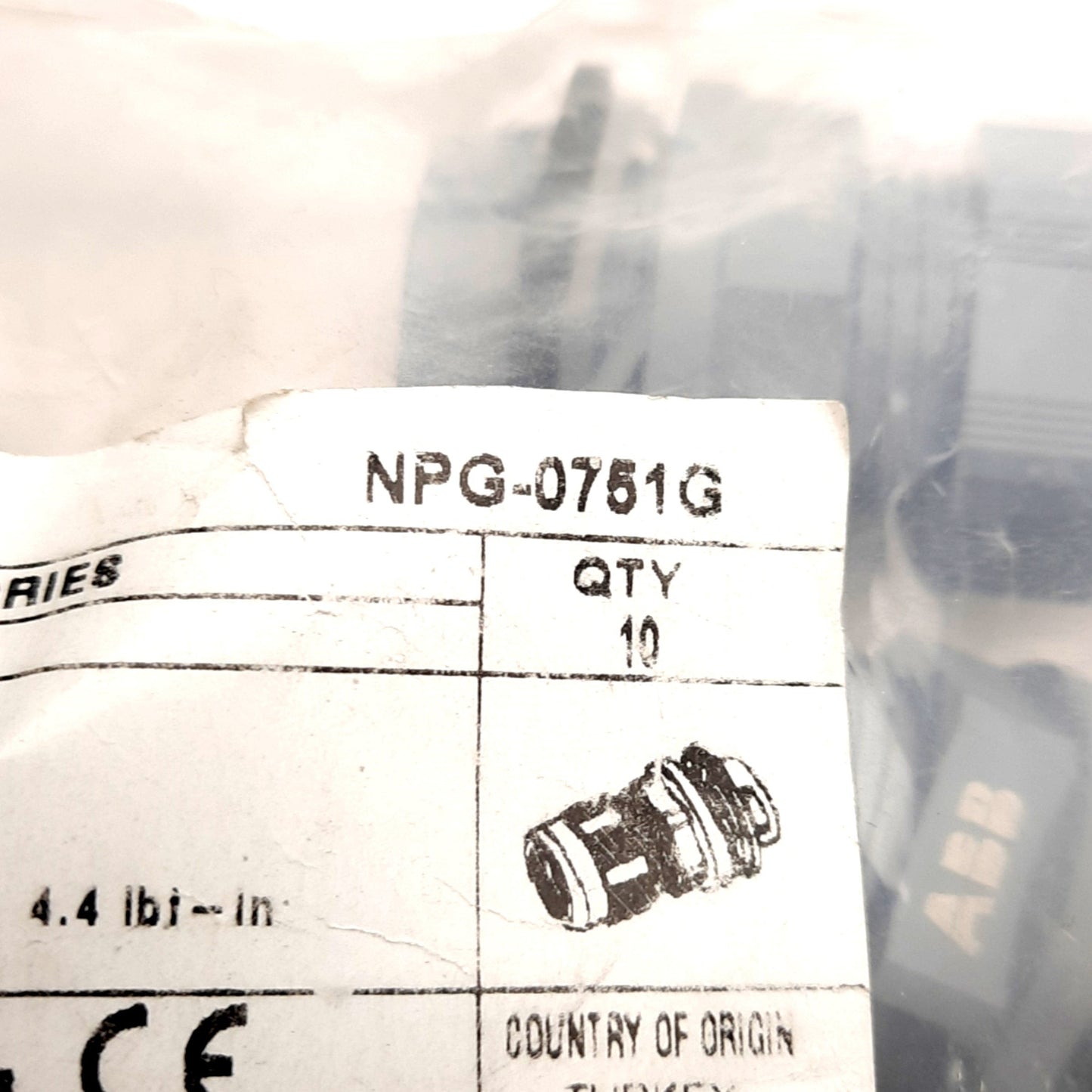 New Lot Of 10 ABB NPG-0751G Cable Glands, Cable Range 11-17mm, 3/4in NPT