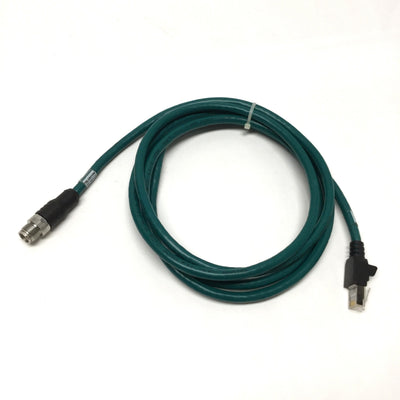 Used Cognex CCB-84901-2001-02 In-Sight Ethernet Cable RJ45 to M12 (X-Coded) 8-Pin, 2m