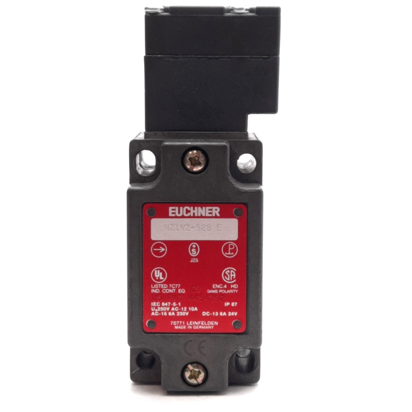 New – Open box Euchner NZ1VZ-528E Safety Switch, 230VAC/24VDC 6A, 1NO Contact, R1/2in *NO KEY*