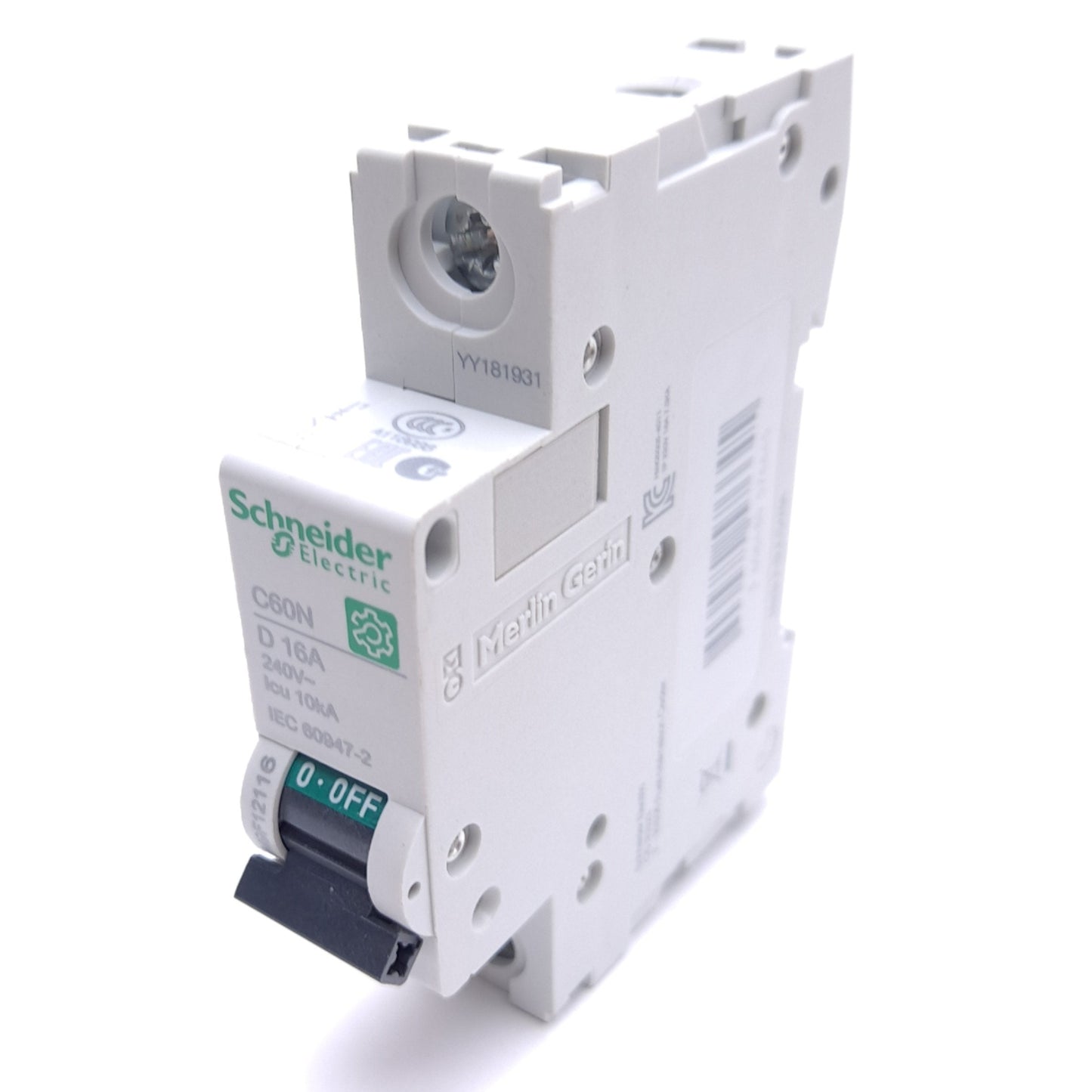 New – Open box Schneider Electric M9F12116 Circuit Breaker, 1-Pole, 240VAC 16A, D-Curve