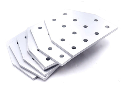 Used Lot of 7 80/20 4125 Tee Flat Plate 10 Series 12 Hole 4" x 4"