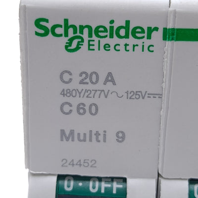 New – Open box Schneider Electric MG24452 Circuit Breaker, 2-Pole, 480Y/277VAC 20A, C-Curve