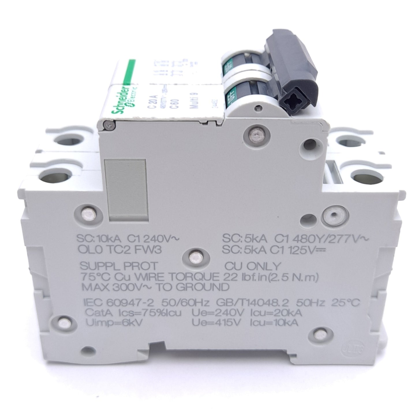 New – Open box Schneider Electric MG24452 Circuit Breaker, 2-Pole, 480Y/277VAC 20A, C-Curve