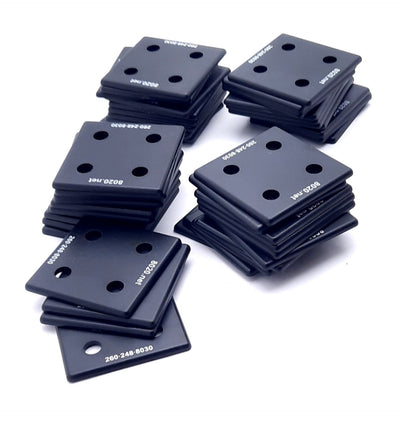 Used Lot of 44 80/20 2028 ABS Black End Cap 10 series 2" x 2"