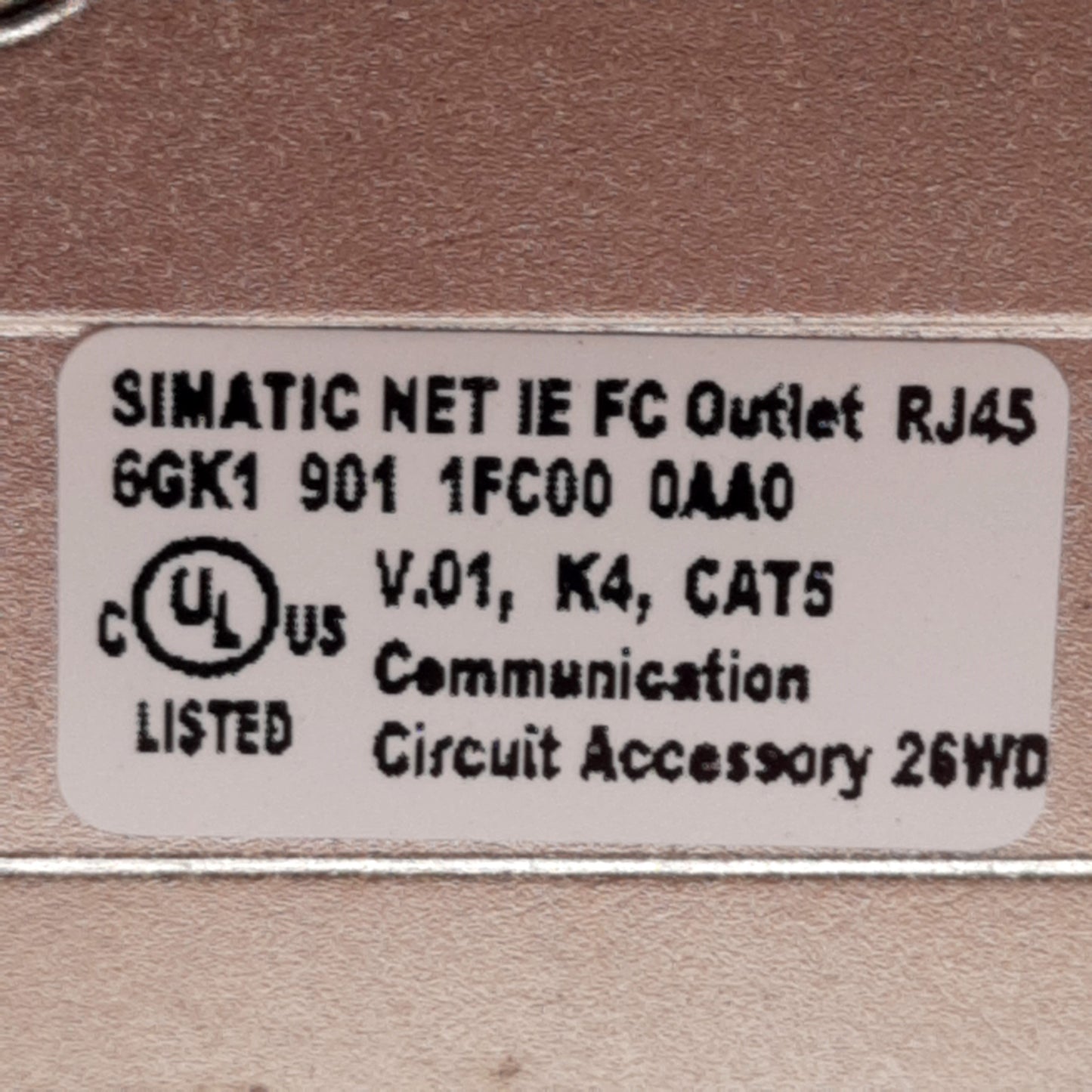 Used Siemens 6GK19011FC000AA0 Industrial Ethernet Fastconnect Outlet, RJ45 10/100Mbit