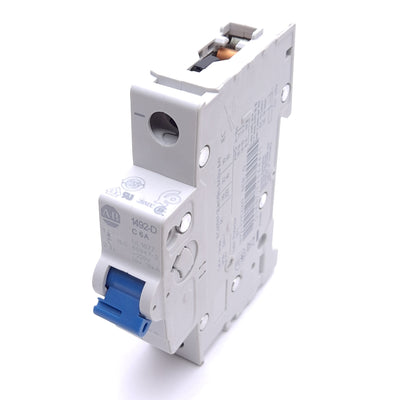 New – Open box Allen Bradley 1492-D1C060 Circuit Breaker, 1-Pole, 250VDC 6A, C-Curve, DIN Rail