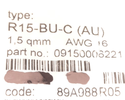 New – Open box Lot of 25 Harting 09150006221 R15-BU-C (AU) Crimp Socket Contact, 16AWG, Female