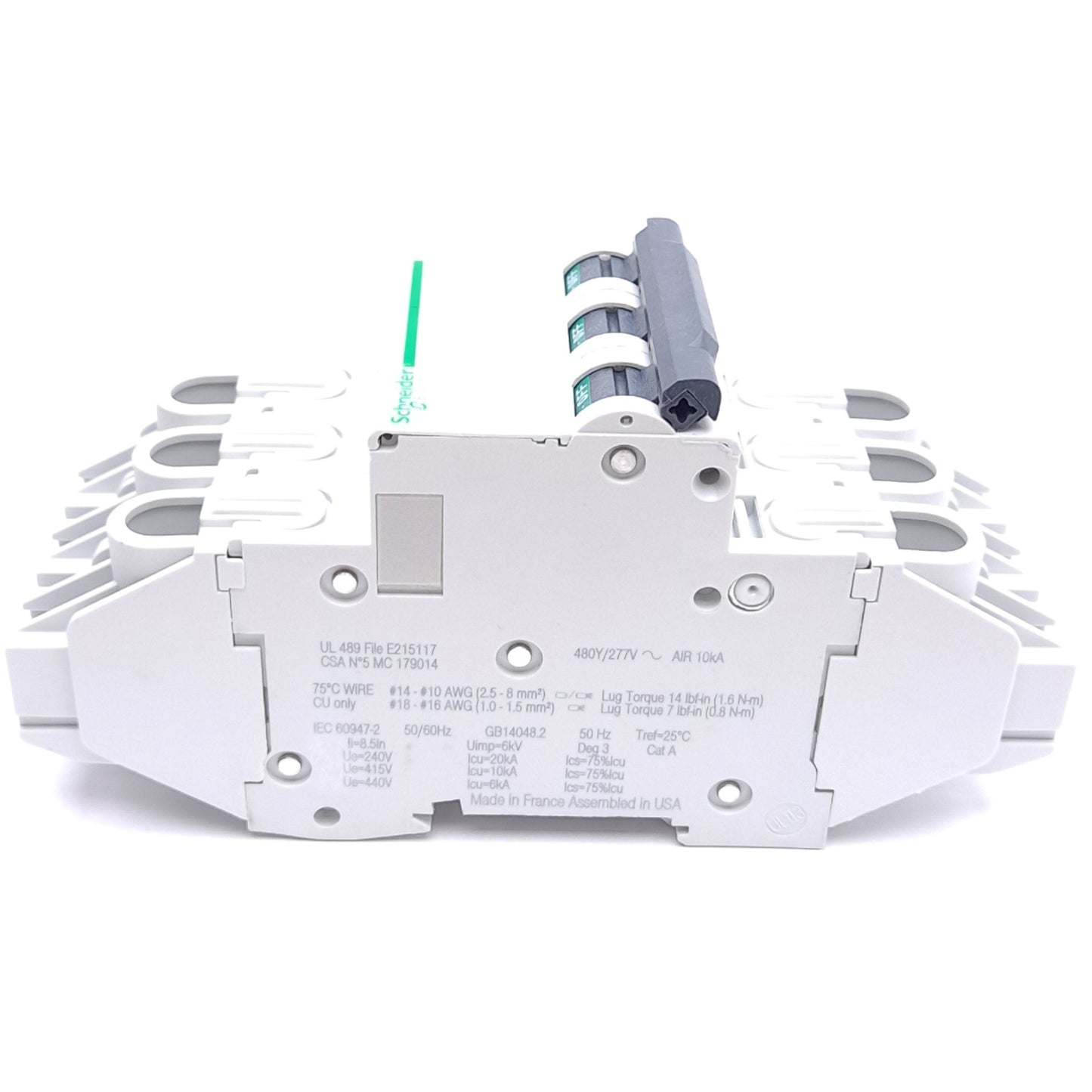 New – Open box Schneider Electric MGN61328 Circuit Breaker, 3-Pole, 480Y/277VAC 6A, C-Curve