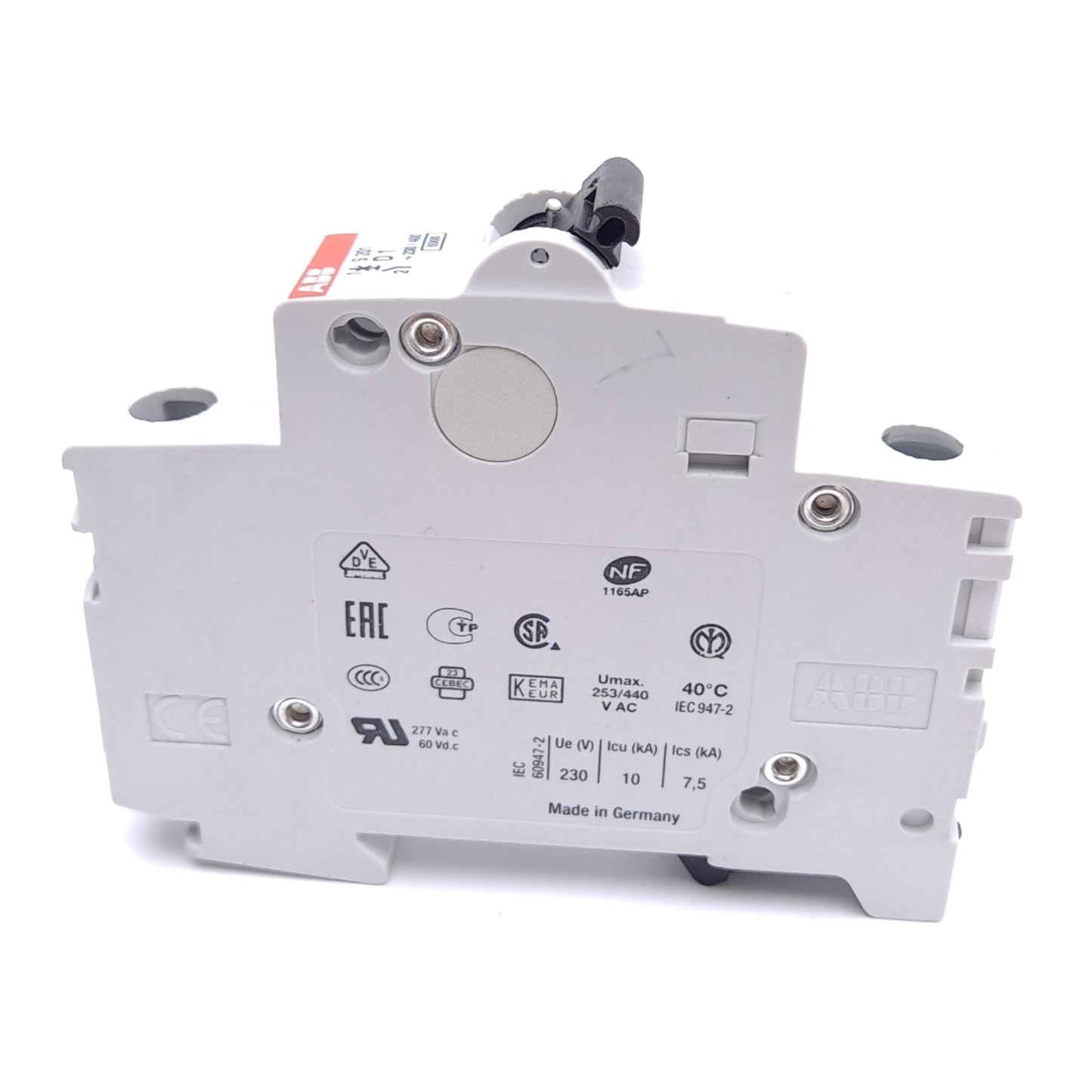 New – Open box ABB S201-D1 2CDS251001R0011 Circuit Breaker, 1-Pole, 230/400VAC 1A, D-Curve