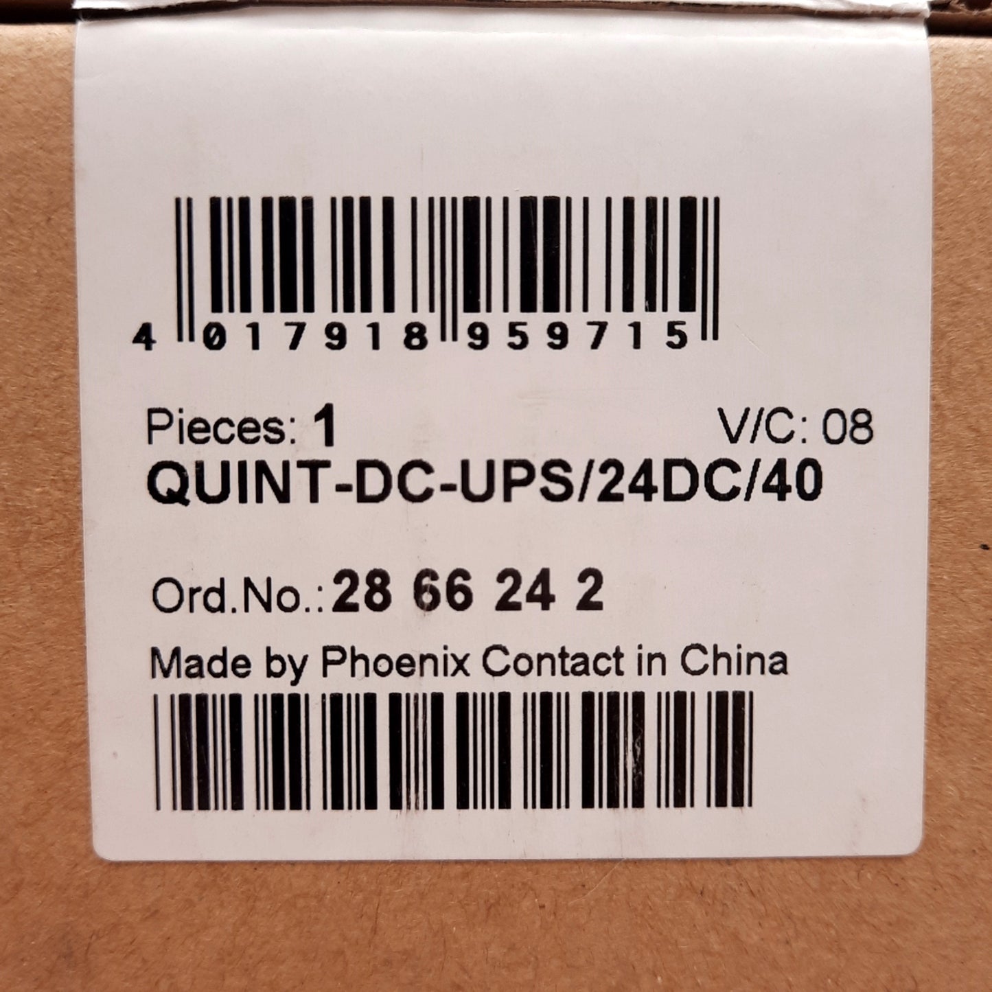 New Phoenix Contact 2866242 Uninterruptible Power Supply, 24VDC, 960W, DIN Rail