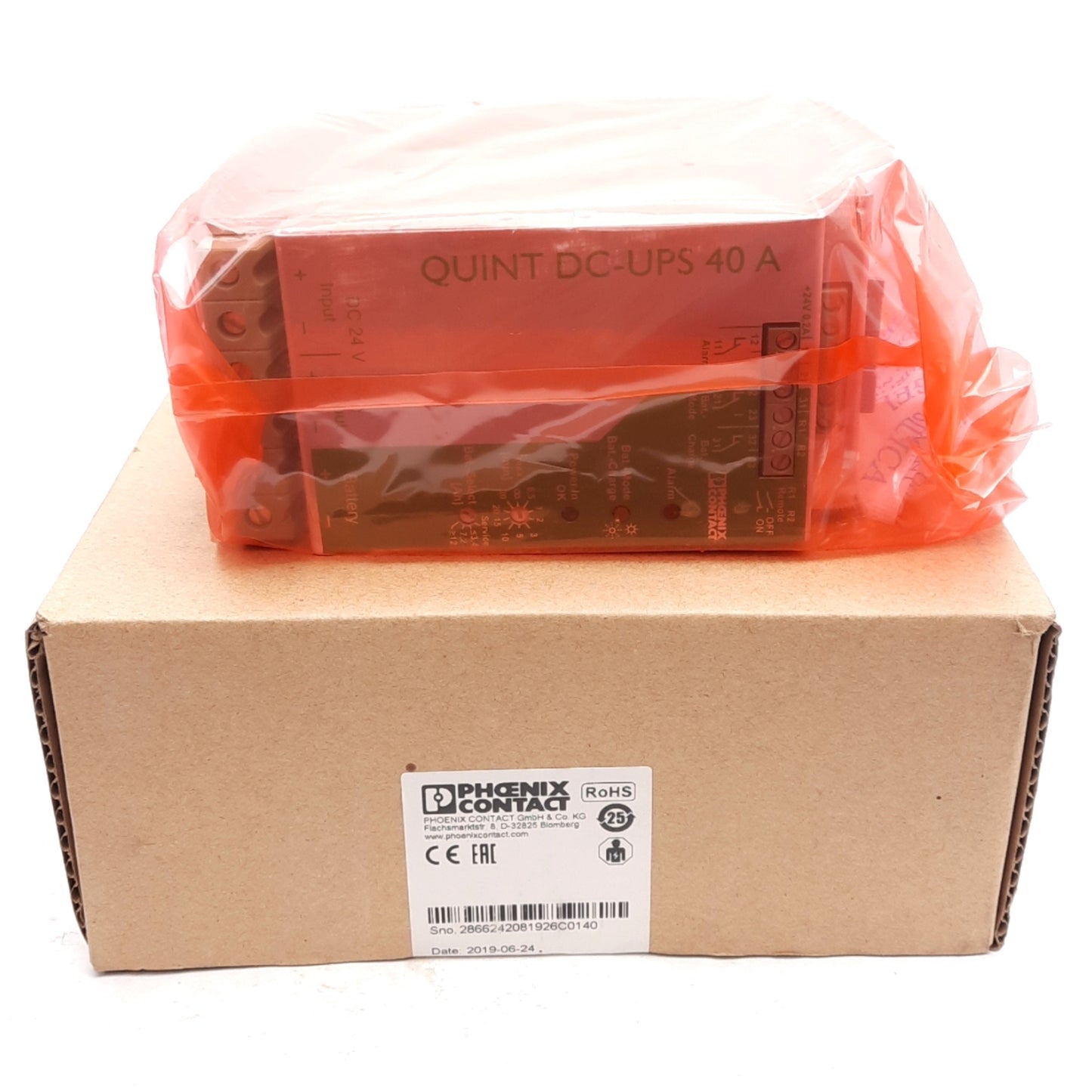 New Phoenix Contact 2866242 Uninterruptible Power Supply, 24VDC, 960W, DIN Rail